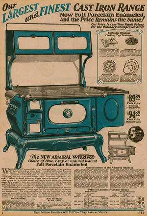 Page from Montgomery Ward catalogue, Fall and Winter 1927-28 (colour litho)