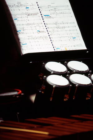 Scores and drums - contemporary music