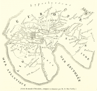 Carte du monde d'Herodote (engraving)
