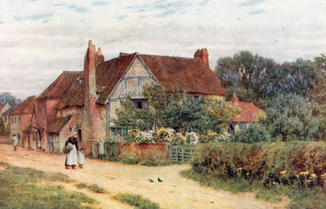 Milton's House, Chalfont St Giles (colour litho)