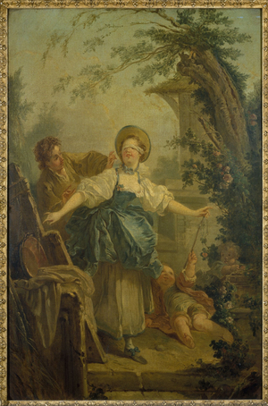 Le colin-maillard, after Fragonard (oil on canvas)