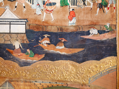 Osakazu Byobu - Japanese eight-panel folding screen (painting)