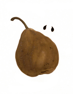 Pear of the variety Frederika Bremer, digitally restored reproduction, 19th century