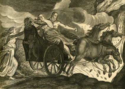 Pluto kidnaps Proserpine, 1702 (engraving)