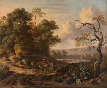 Landscape with a Man Riding a Donkey, 1655-1684 (oil on canvas)