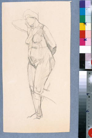 Standing Nude (recto), c.1922-25 (pencil on paper)