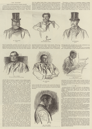 On 'Change, some of the Pillars of London Finance (litho)