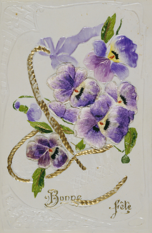 French postcard with images of flowers, 1900