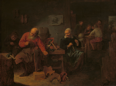 Interior of a Cobbler’s Shop, c.1650 (oil on panel)