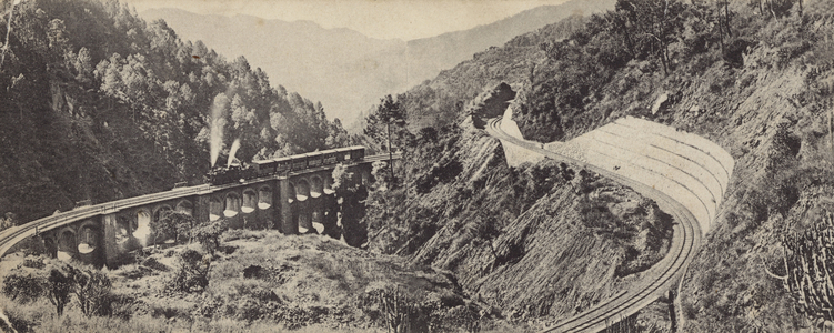 Railroad from Delhi to Simla (b/w photo)