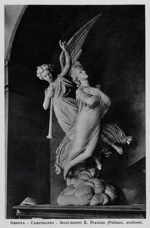 Genova, Camposanto, Monumento R Piaggio (b/w photo)