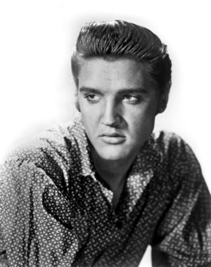American singer Elvis Presley, c.1956 (b/w photo)