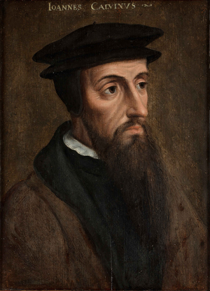 Portrait of John Calvin (1509-1564), c.1550 (oil on panel)