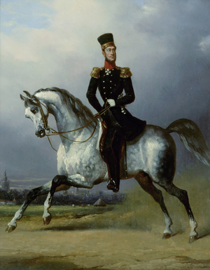Equestrian Portrait of William II, c.1830-1850 (oil on panel)
