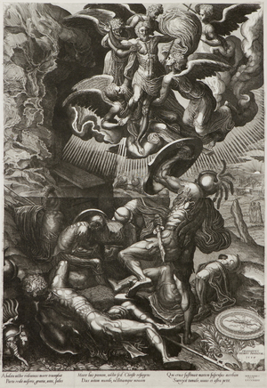 The Resurrection of Christ, 1557 (etching from two plates in black on two sheets of ivory laid paper, joined at the centre)