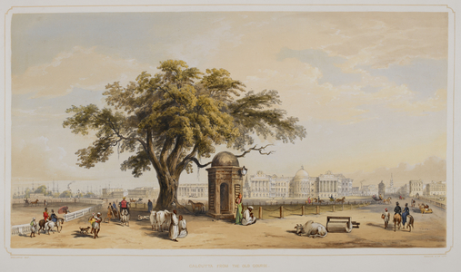 Calcutta from the old Course. A scene showing daily life. From Views Of Calcutta And Its Environs.