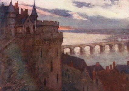 Amboise from the Terrace (colour litho)