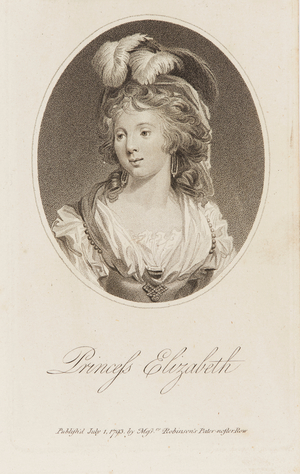 Princess Elizabeth Caroline, published by Messrs Robinson's, Paternoster Row, 1793
