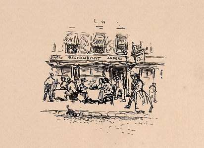 Where we Dined in the Latin Quarter, Paris, in 1896, 1904 (ink on paper)