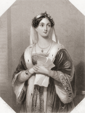 Queen Margaret. Principal female character from Shakespeare's play Henry VI, 1840 (engraving)