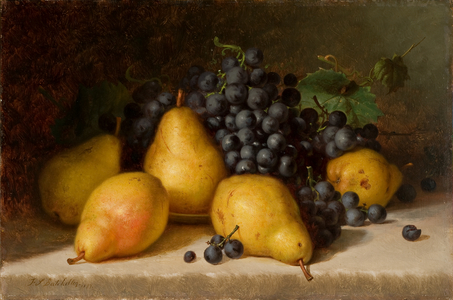 Grapes and Pears 1877 (Oil on panel)