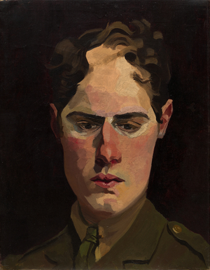 Self Portrait in Uniform, 1918 (oil on canvas)