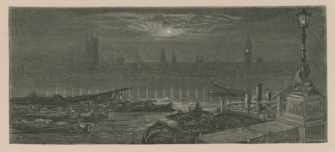 Boats Moored on the Thames (engraving)