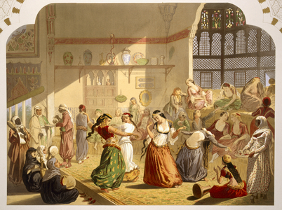 Dancing Ceremony in Cairo, 1860 (colour litho)