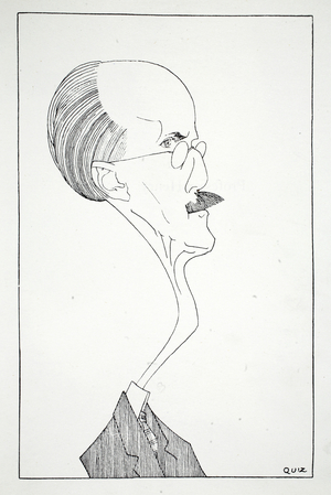 MR D S MacColl, illustration from Eighty Eight Cartoons by Powys Evans, pub. Cayme Press, 1926 (litho)