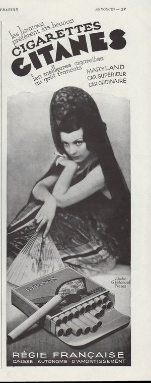 Advertising for Gypsy cigarettes