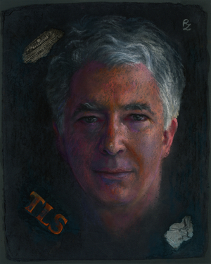 Sir Peter Stothard portrait by Zsuzsi Roboz in pastels c