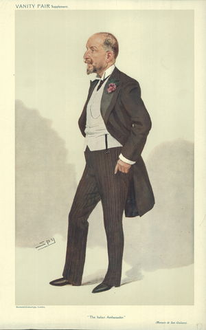 His Excellency The Marquis di San Giuliano (colour litho)