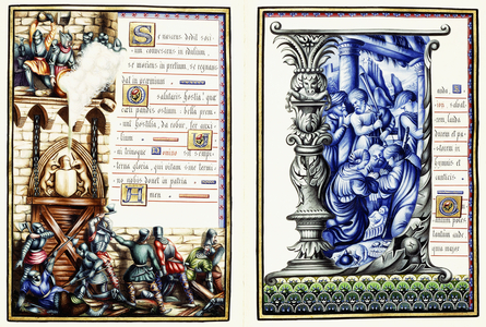 Two leaves from a Hymnal in Latin, c.1890 (illuminated manuscript on vellum)