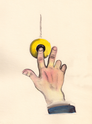 Doorbell, 1963 (gouache on paper)