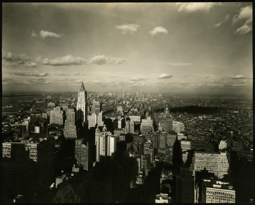 Skyline view of Manhattan, looking north from southern tip, USA, c.1920-38 (gelatin silver photo)