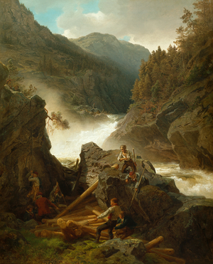 Rukkedals river, Nes in Hallingdal, 1858