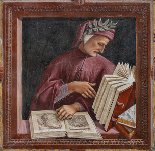 Dante  reading his works (fresco)