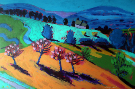 Cotswold Way, Spring # 2, 2023 (acrylic on board)