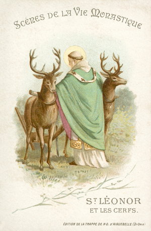 St Leonor and the deer (chromolitho)