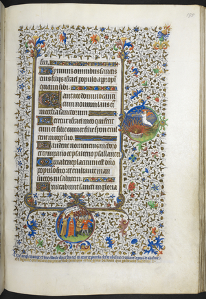 Add Ms 18850 f.195r Book of Hours (The Bedford Hours) c.1410-30 (ink, colour & gold on vellum)