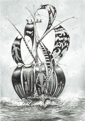 Storm creators Halmahera Sea, 2018 (ink and pencil on paper)