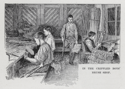 In the Crippled Boys' Brush Shop (litho)