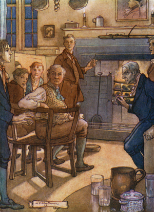 Illustration for Silas Marner (colour litho)