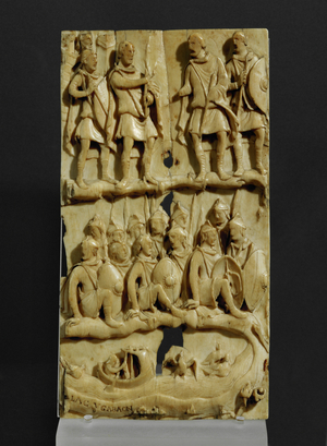 Fragment of a bookbinding: Meeting between Abner and Joab at Lake Gabaon …