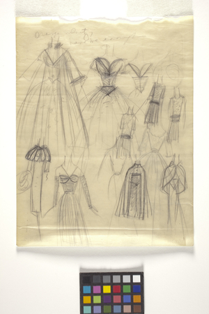 Sketches Of Evening Wear (pencil on paper)