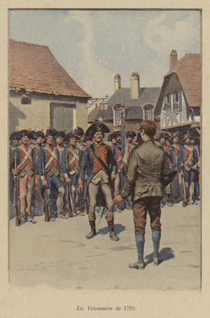 A volunteer of 1792 (colour litho)