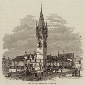 New Covered Market at Darlington (engraving)