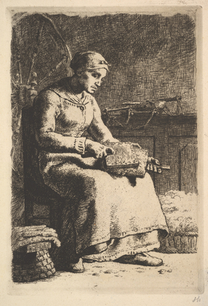 The Wool Carder, c.1850-59 (etching)
