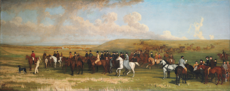 Coursing at Ashdown Park (oil on canvas)