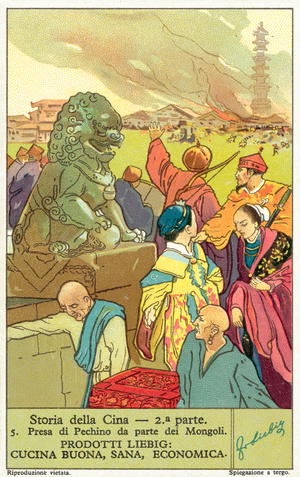 Capture of Peking by the Mongols, 1215 (chromolitho)